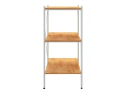 Estantería de 3 niveles blanco y roble 80x40x92 cm ES513682