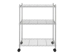 Estantería de 3 niveles con ruedas cromado 60x35x81 cm 150 kg ES682815