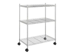 Estantería de 3 niveles con ruedas cromado 60x35x81 cm 150 kg ES682815