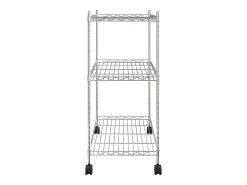 Estantería de 3 niveles con ruedas cromado 60x35x81 cm 150 kg ES682815