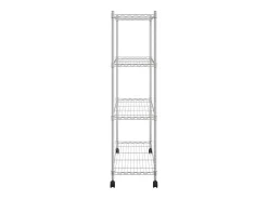Estantería de 4 niveles con ruedas cromado 90x35x142 cm 200 kg ES746189