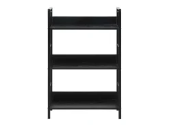 Estantería de 3 niveles de aglomerado negro 60x27,6x90,5 cm
