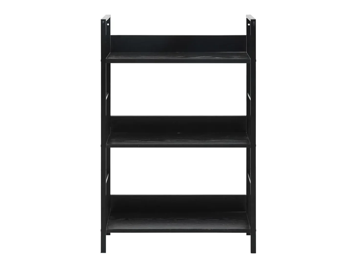 Estantería de 3 niveles de aglomerado negro 60x27,6x90,5 cm