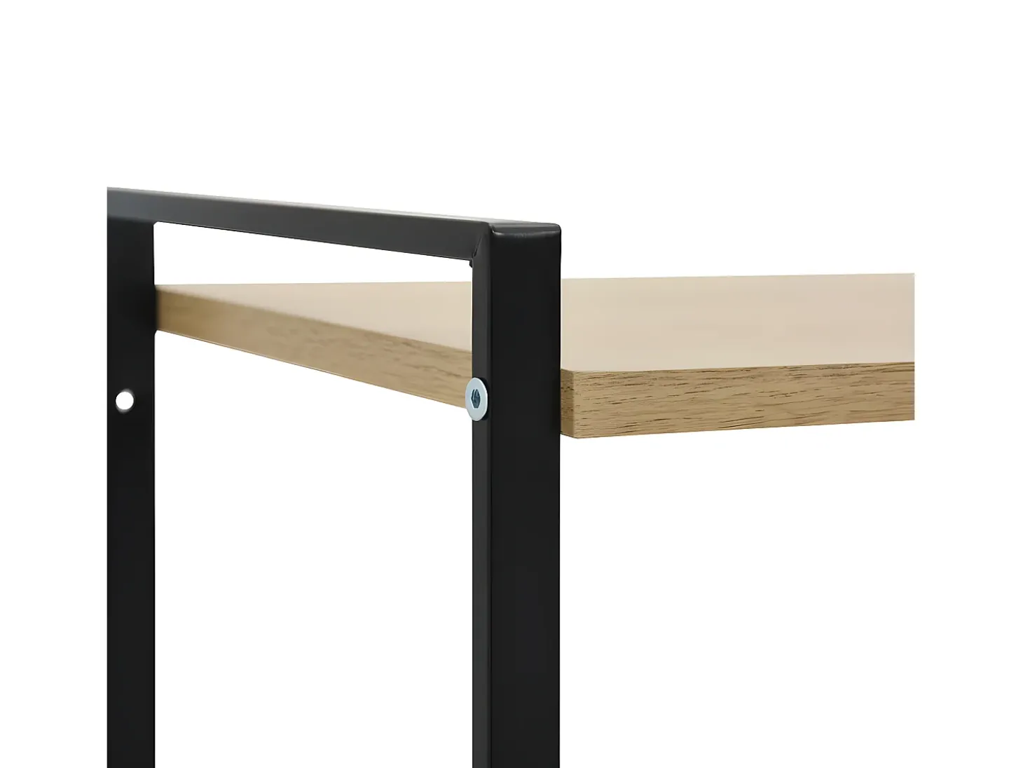 Estantería de 2 niveles de aglomerado negro y roble 52x28x59 cm