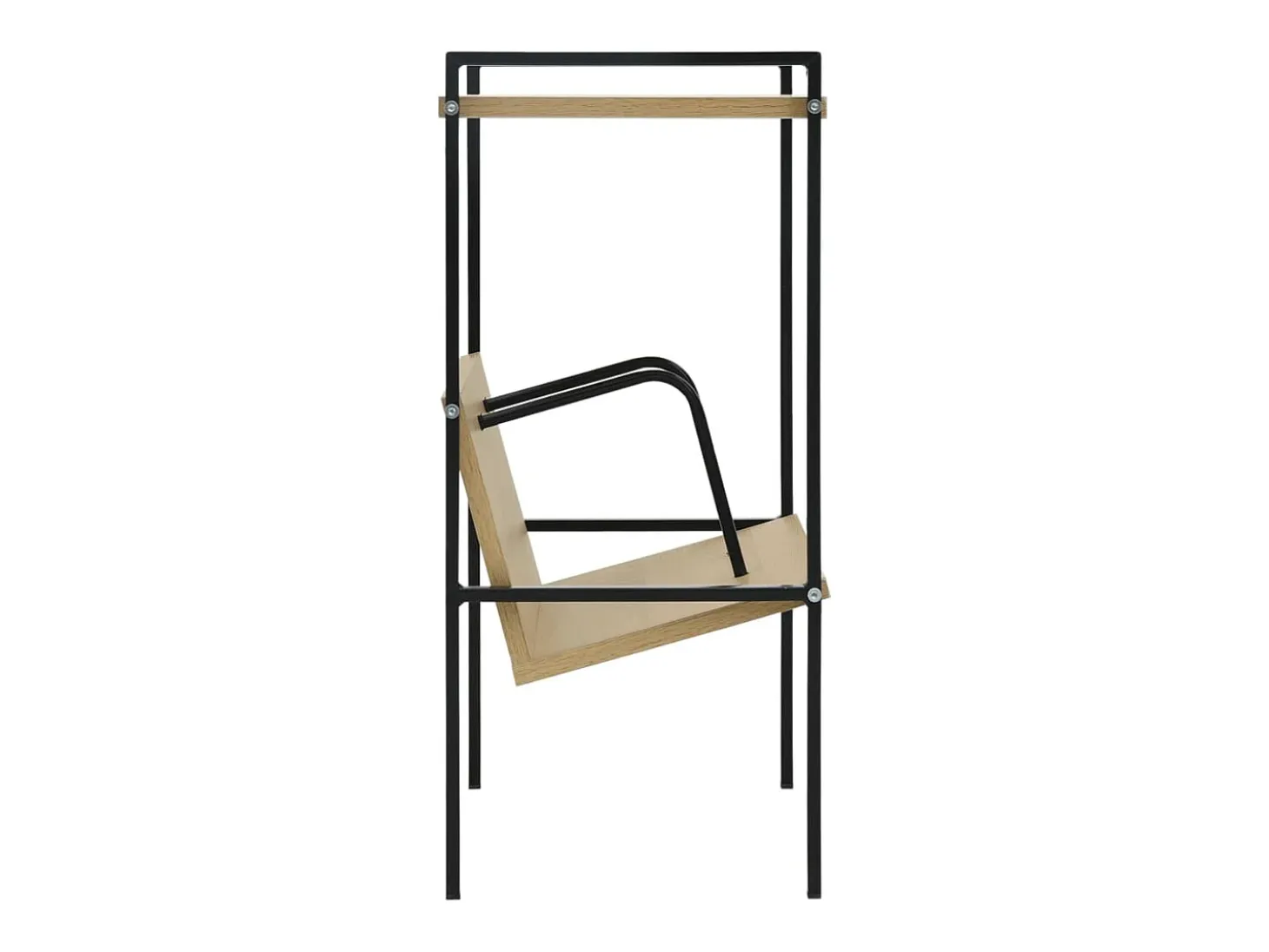 Estantería de 2 niveles de aglomerado negro y roble 52x28x59 cm