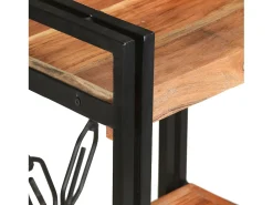 Estantería de 3 niveles de madera maciza de acacia 60x30x80 cm