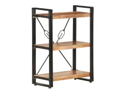 Estantería de 3 niveles de madera maciza de acacia 60x30x80 cm