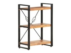 Estantería de 3 niveles de madera maciza de acacia 60x30x80 cm
