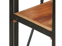 Estantería de 3 niveles de madera maciza de acacia 60x30x80 cm