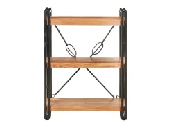 Estantería de 3 niveles de madera maciza de acacia 60x30x80 cm