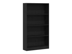 Estantería de 4 niveles de roble negro 80x24x143 cm