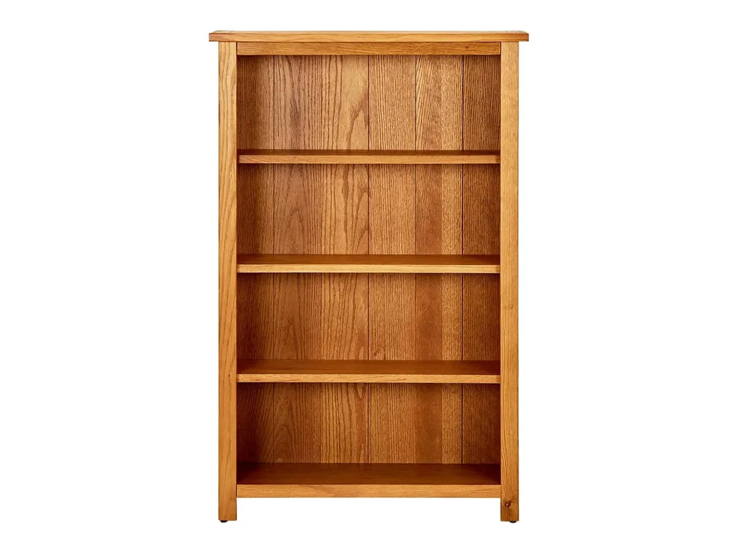 Estantería de 4 niveles de madera maciza de roble 70x22x110 cm