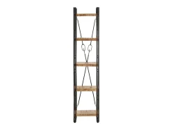 Estantería de 5 niveles madera maciza mango 40x30x180 cm