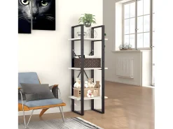 Estantería de 3 niveles madera contrachapada blanco 40x30x105cm