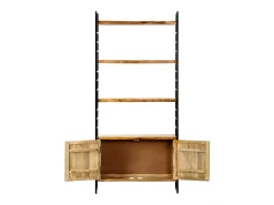 Estantería de 4 niveles madera de mango rugosa 80x30x180 cm