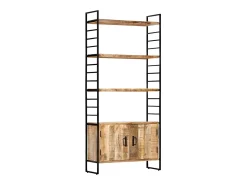 Estantería de 4 niveles madera de mango rugosa 80x30x180 cm
