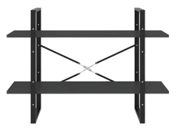 Estantería de 2 niveles madera contrachapada gris 100x30x70 cm