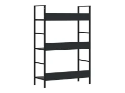 Estantería de 3 niveles madera ingeniería negro 60x27,6x90,5 cm