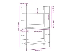 Estantería de 3 niveles madera ingeniería negro 60x27,6x90,5 cm