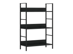 Estantería de 3 niveles madera ingeniería negro 60x27,6x90,5 cm