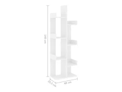Estantería de aglomerado blanco 48x25,5x140 cm