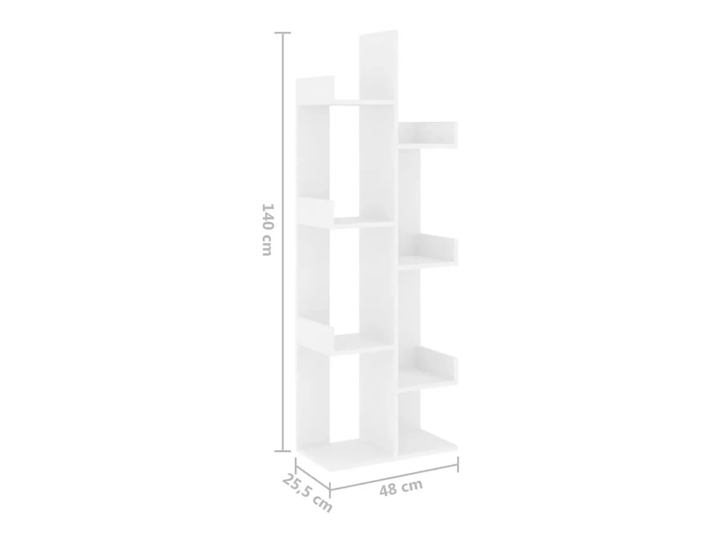 Estantería de aglomerado blanco 48x25,5x140 cm