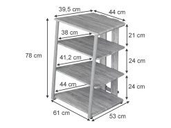 Estantería de almacenamiento gris 61x53x78 tonar