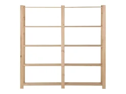 Estantería de almacenamiento de 5 niveles 170 x 28,5 x 170 cm madera maciza de pino 02_0000659