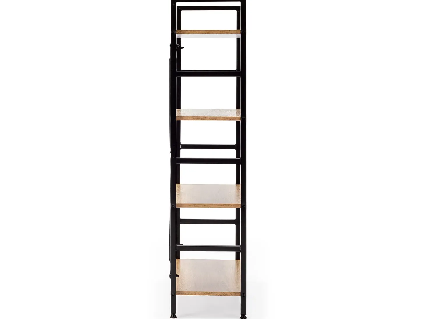 Estantería de Escalera Virginia 4 estantes, Color Roble/Negro, 60 cm