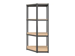 Estantería de esquina 4 niveles madera y acero gris antracita ES679539