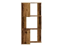 Estantería de esquina 3 niveles madera envejecida 50x50x102 cm