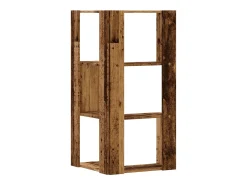 Estantería de esquina 3 niveles madera envejecida 50x50x102 cm