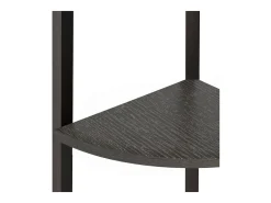 Estantería de esquina de 4 niveles negra 45,5x31,5x150 cm