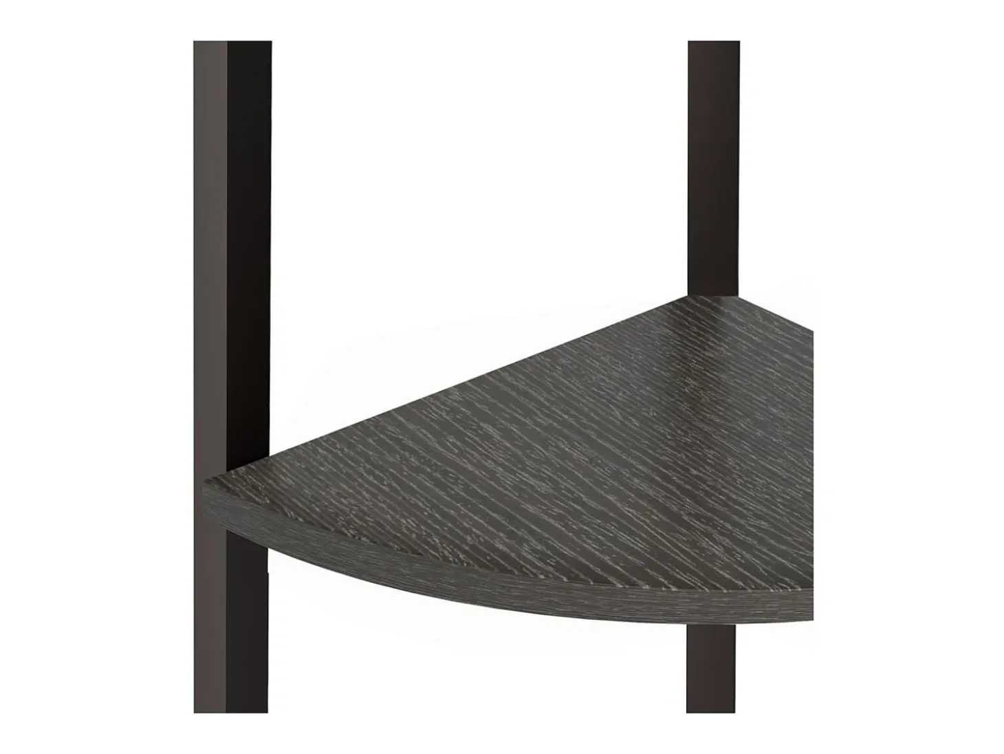 Estantería de esquina de 4 niveles negra 45,5x31,5x150 cm