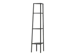 Estantería de esquina de 4 niveles negra 45,5x31,5x150 cm