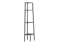 Estantería de esquina de 4 niveles negra 45,5x31,5x150 cm