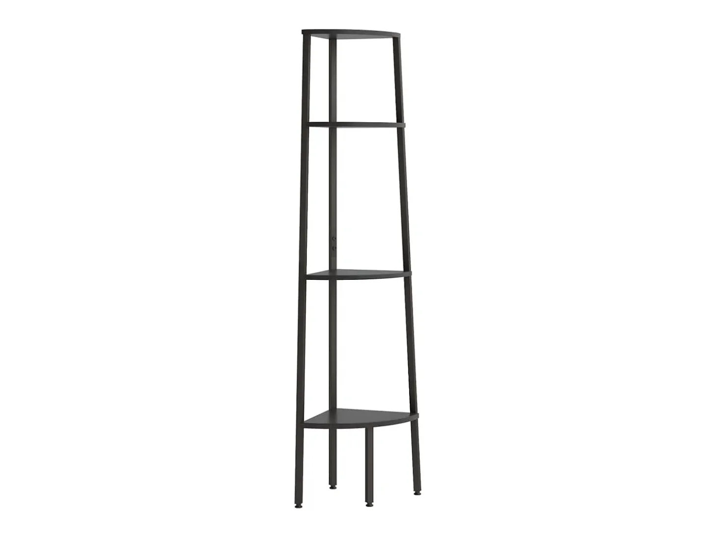 Estantería de esquina de 4 niveles negra 45,5x31,5x150 cm