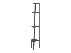 Estantería de esquina de 4 niveles negra 45,5x31,5x150 cm