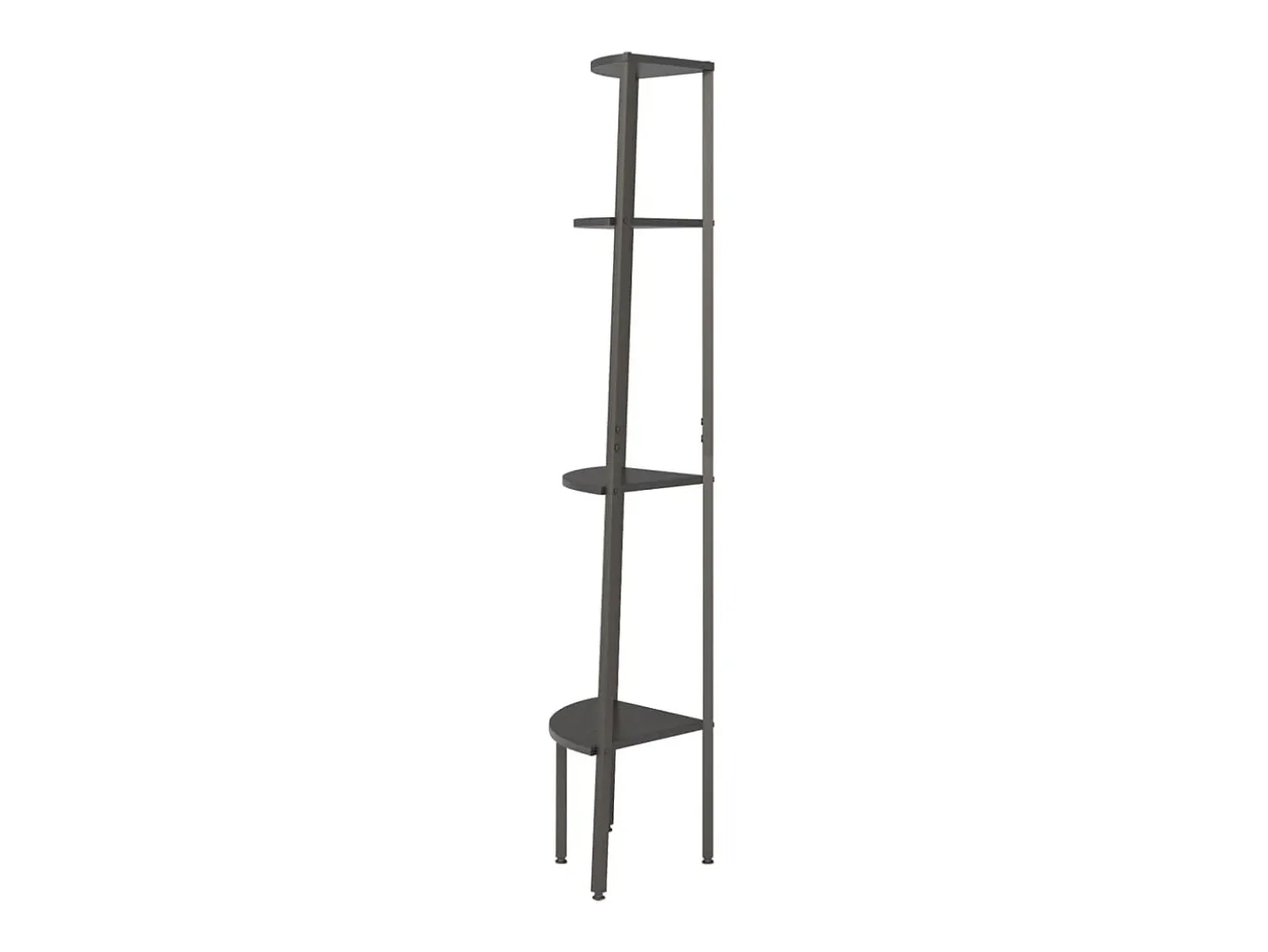 Estantería de esquina de 4 niveles negra 45,5x31,5x150 cm