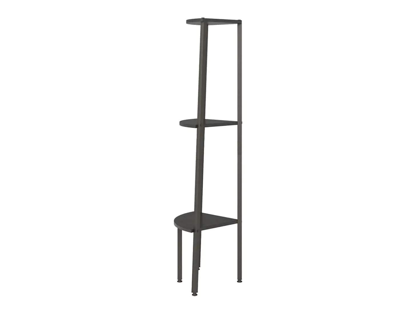 Estantería de esquina de 3 niveles negra 45,5x31,5x120 cm