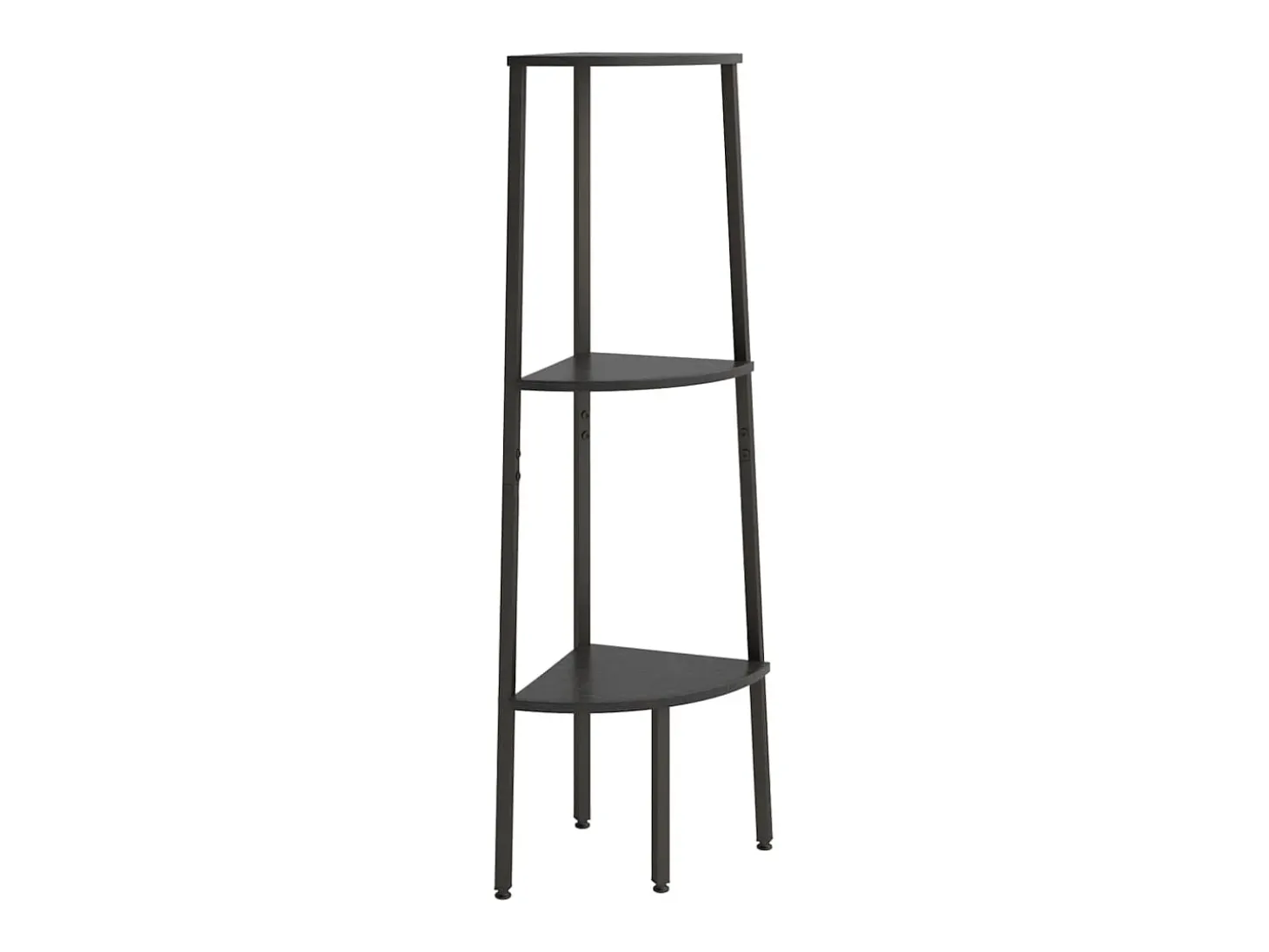 Estantería de esquina de 3 niveles negra 45,5x31,5x120 cm