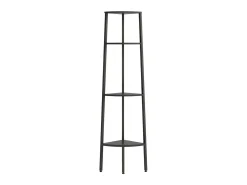 Estantería de esquina de 4 niveles negra 45,5x31,5x150 cm ES866254
