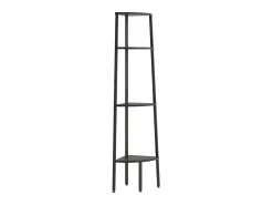 Estantería de esquina de 4 niveles negra 45,5x31,5x150 cm ES866254