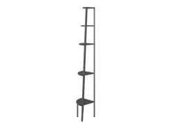 Estantería de esquina de 5 niveles negra 45,5x31,5x180 cm