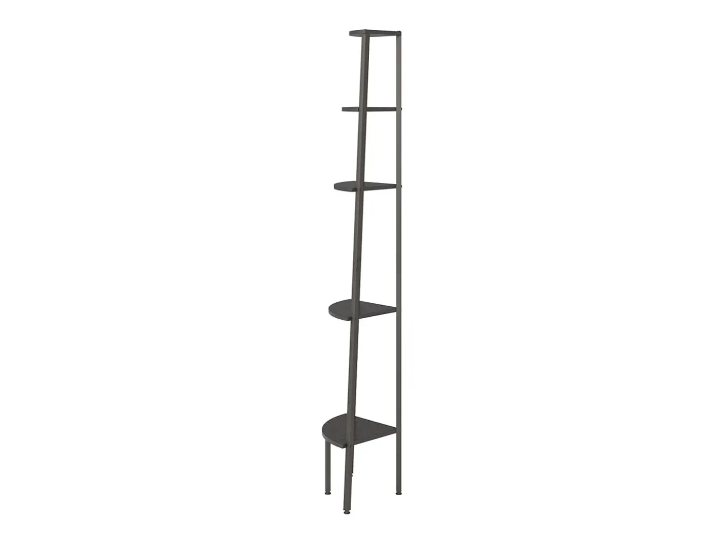 Estantería de esquina de 5 niveles negra 45,5x31,5x180 cm