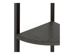 Estantería de esquina de 5 niveles negra 45,5x31,5x180 cm