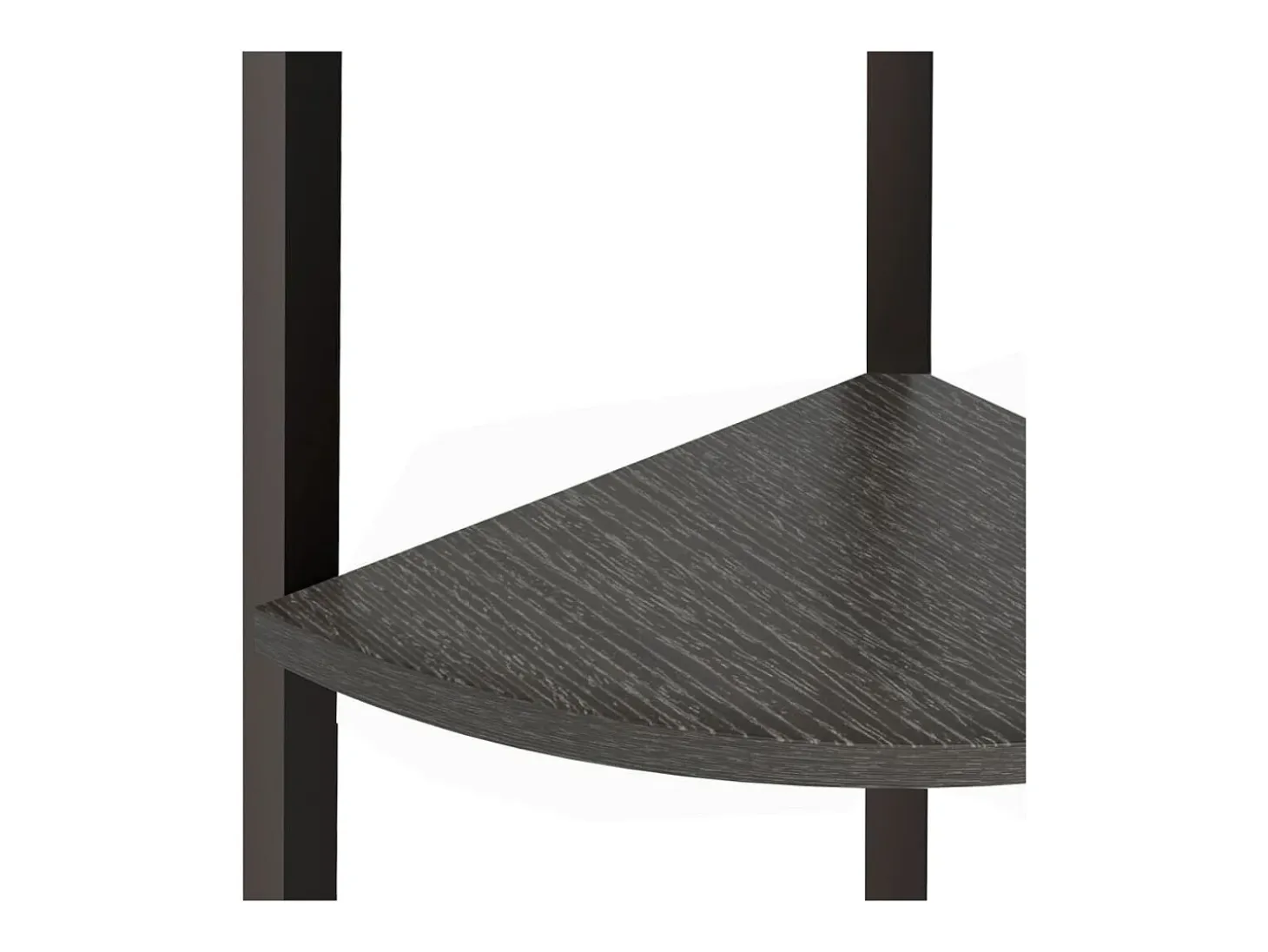 Estantería de esquina de 5 niveles negra 45,5x31,5x180 cm