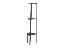 Estantería de esquina de 3 baldas negro 45,5x31,5x120 cm