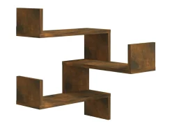 Estantería de esquina de pared roble ahumado 40x40x50 cm ES60743