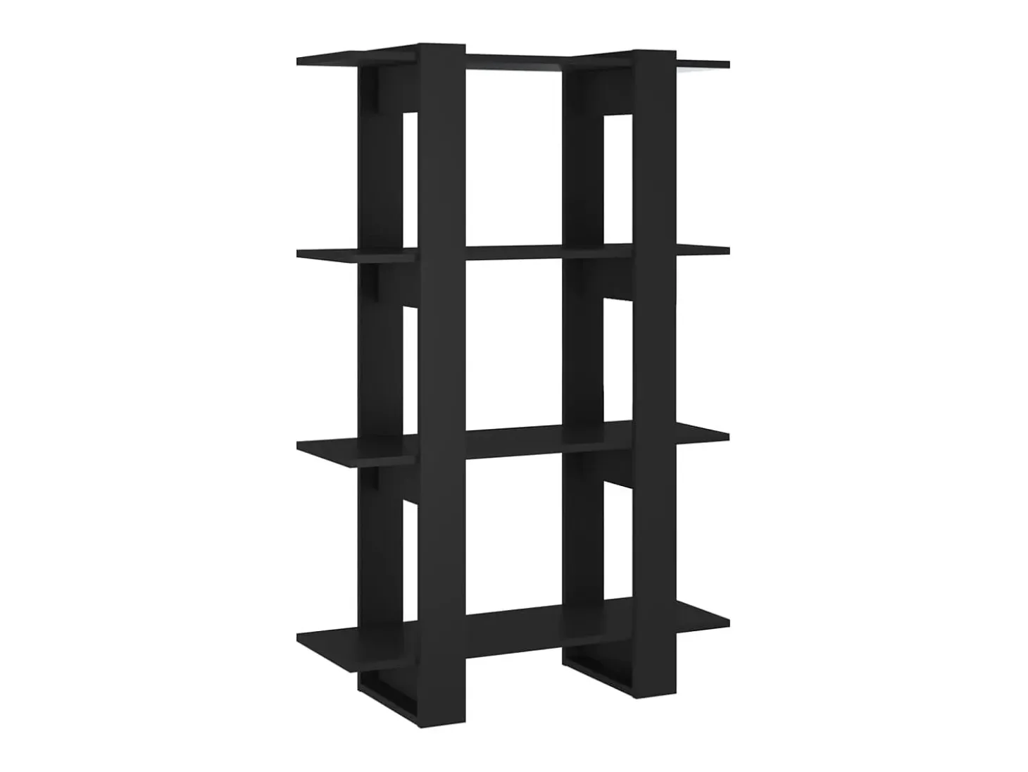 Estantería de libros/divisor de espacios negro 80x30x123,5 cm